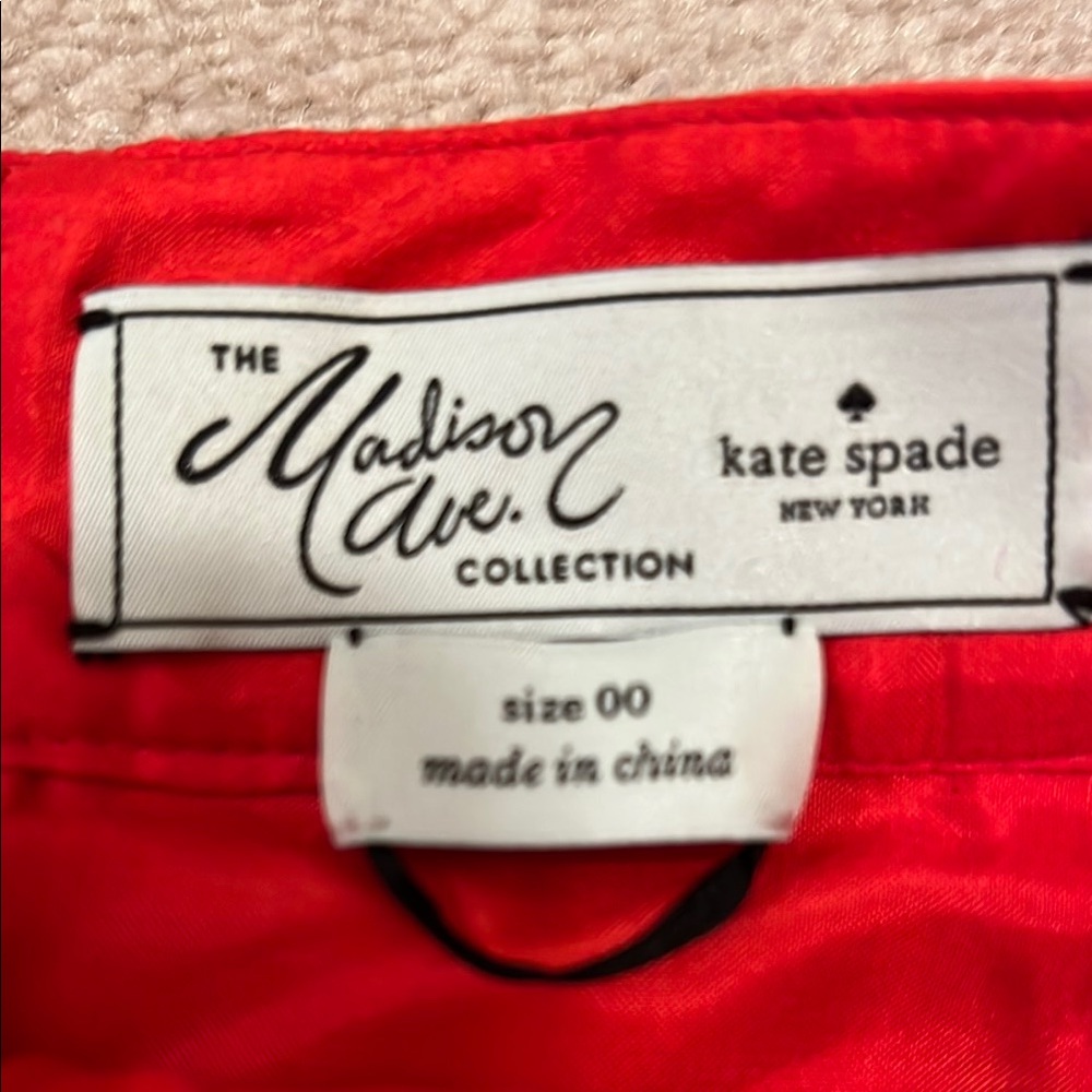 Kate Spade Madison Avenue Collection Orange/Red Silk Blend Pencil Skirt Cocktail - Picture 2 of 3